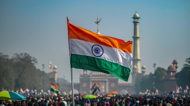 Vibrant festivities of India's Independence Day celebration, photo