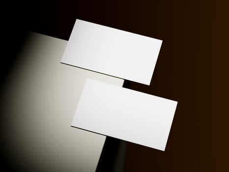 Realistic floating business branding cards template mockup. photo