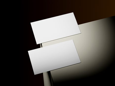 Realistic floating business branding cards template mockup. photo