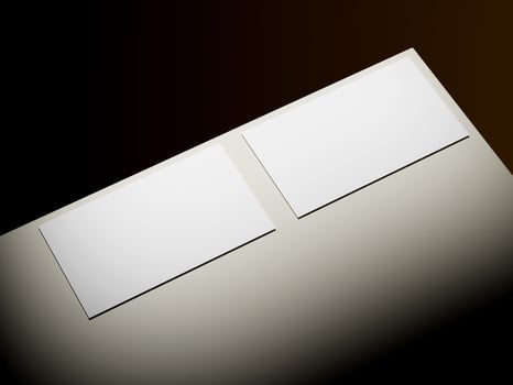 Realistic floating business branding cards template mockup. photo