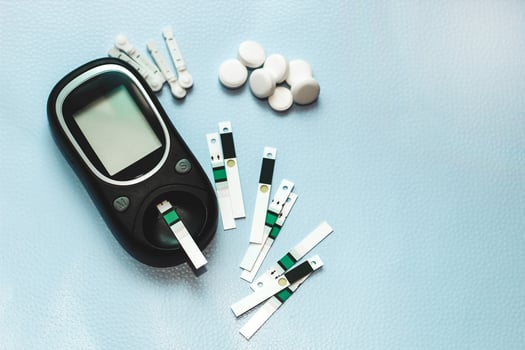 A gadget for measuring blood sugar for diabetics. photo