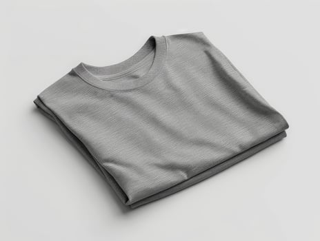 Folded Gray T-Shirt Mockup on a White Background photo