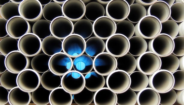 Grey PVC Water Tubes Stacked Detailed photo