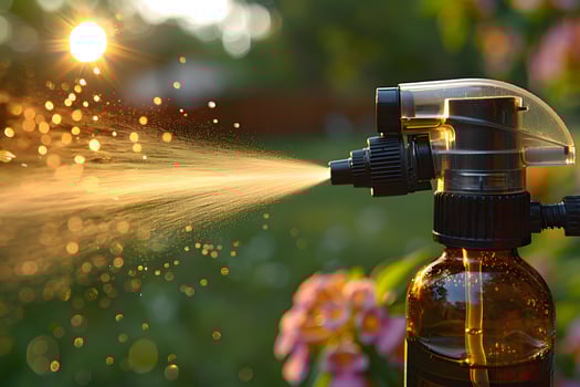 Close-Up of Garden Spray Bottle During Golden Hour - Fine Mist, Gardening Tool, Outdoor Care photo