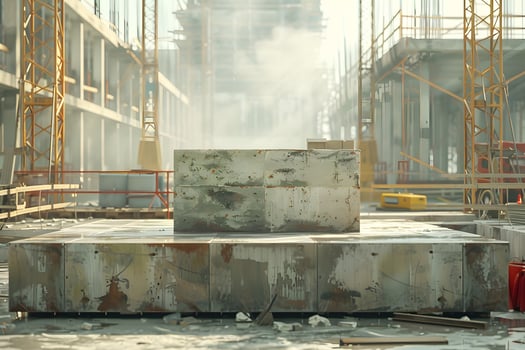 A concrete block at construction site photo