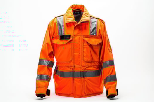 Reflective work jacket isolated on white background. photo