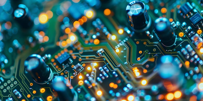 Neon Lit Circuit Board photo