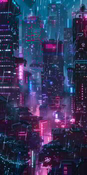 Holographic Urban Skyline photo