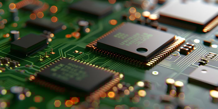 Interconnected Microchips and Circuits photo