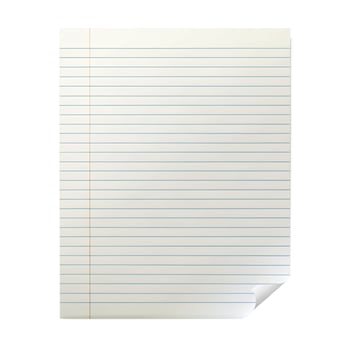 blank lined paper on white background photo