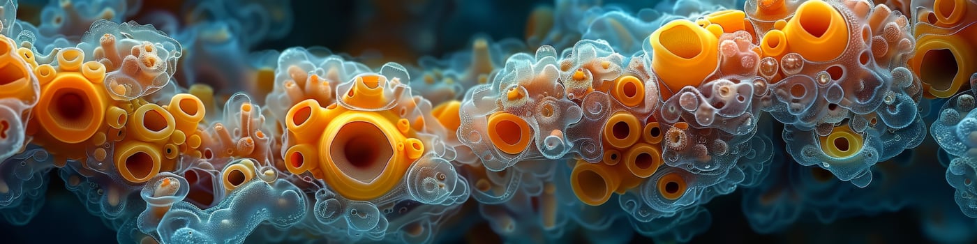 Sponges in water are marine invertebrates, showing underwater organism beauty photo