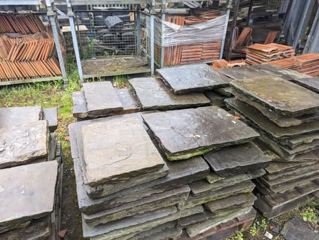 Stacks of Slate and Tiles at a Stone Yard photo