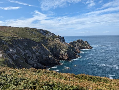 Breton Coastal View Cliffside Walk with Beautiful Ocean Horizon and Summer Sky photo