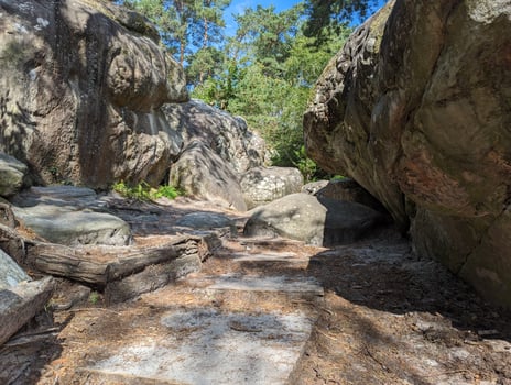 Scenic Rock Formation in Nature - Fontainebleau, France photo