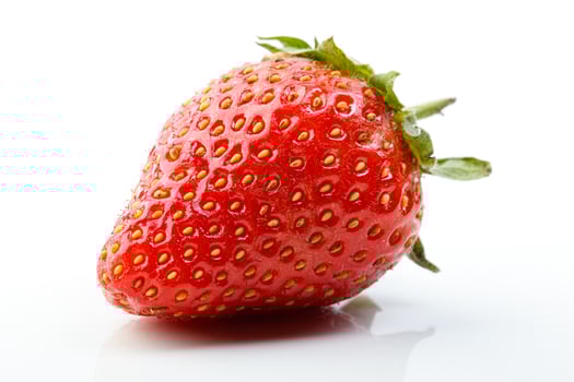 beautiful and ripe red strawberries on a white background photo