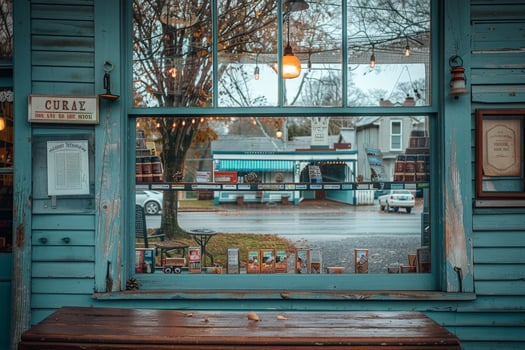 A blue building with a sign that says crazy on it, located in the city photo