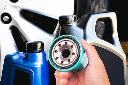 Oil filter and engine oil for auto maintenance , Car maintenance concept photo