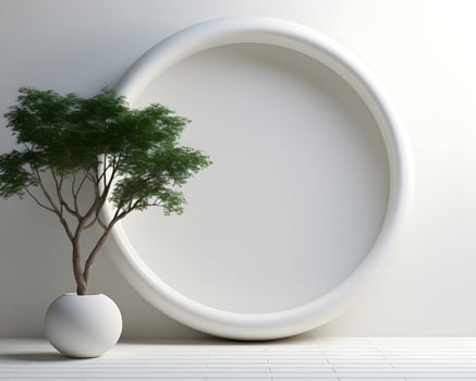 white wall empty room interior floor background modern light design. photo