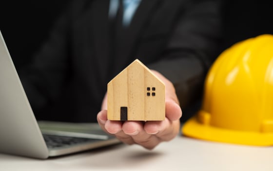 Real estate agents offer housing estates in projects, Explaining and presenting information about homes and purchasing. Real estate trading concept, Planning to buy property, Real estate business photo