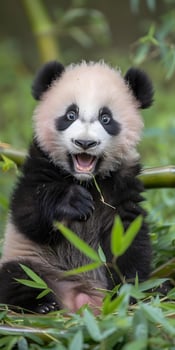 Happy Panda in Bamboo photo