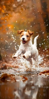 Playful Pup Puddle Splash photo
