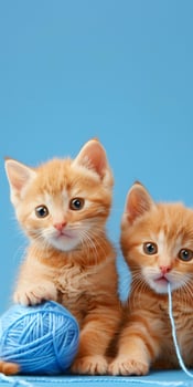 Two Kittens with Yarn photo