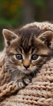Cozy Kitten in Blanket photo