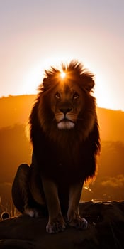 Savannah Sunset Lion photo