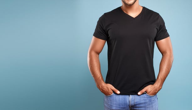 Male With Black Shirt Mockup photo