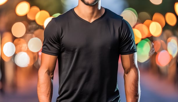 Male With Black Shirt Mockup photo