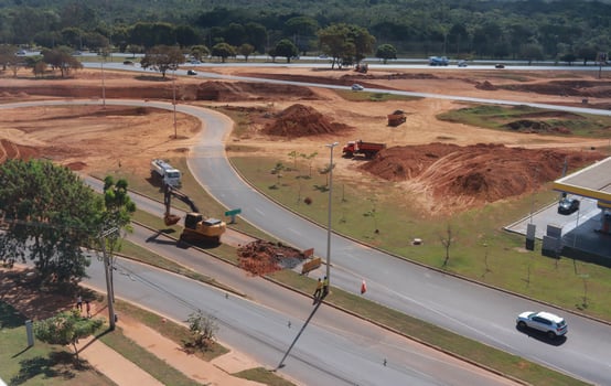 Brasilia, DF, Brazil November 9 2023 New road construction in the Northwest Section of Brasilia known as Noroeste photo