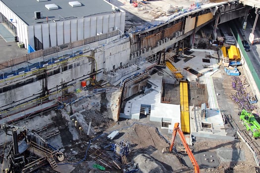Stockholm, Sweden, 2018 - Construction Site with Crane photo