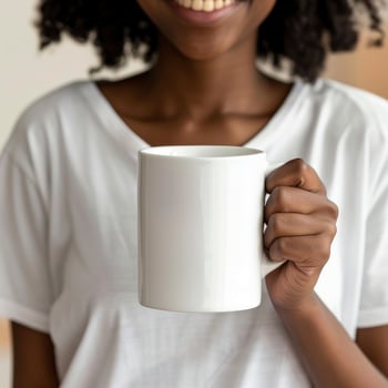 Eswatini Beautiful Girl Holding 15Oz Plain White Mug Mockup photo