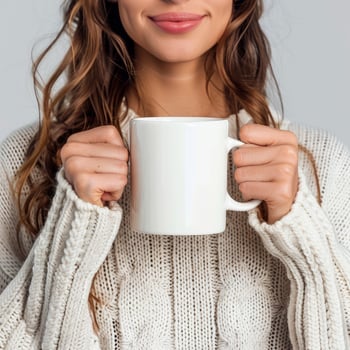 Mali Beautiful Girl Holding 15Oz Plain White Mug Mockup photo