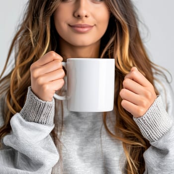 Marshall Islands Beautiful Girl Holding 15Oz Plain White Mug Mockup photo