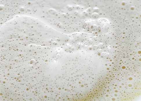 Top view of white bubbles photo