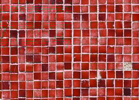 Red mosaic tiles texture photo