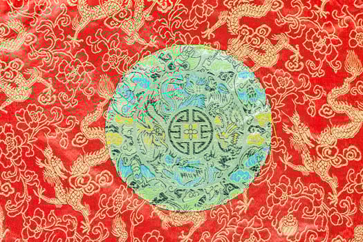 Traditional Chinese motifs on canvas photo