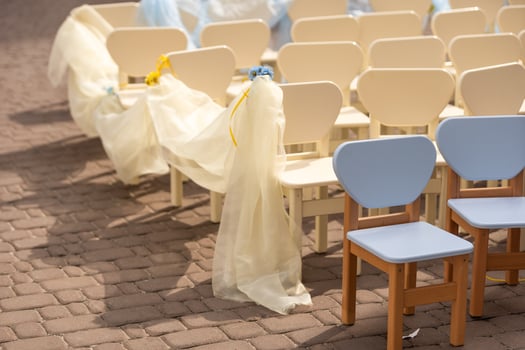 empty chairs for a children's concert photo