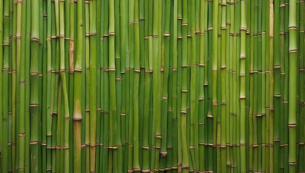 Green bamboo fence texture background, bamboo texture panorama. photo