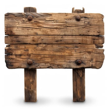 Rustic wooden blank signboard with a textured surface, perfect for summer camp advertisements and outdoor event signage photo