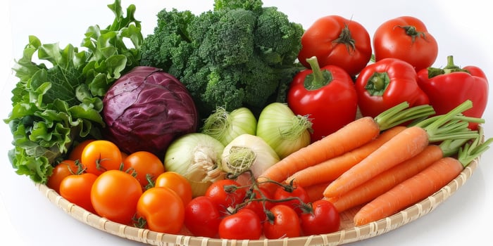 Freshly Cut Vegetables in a Round Bowl photo