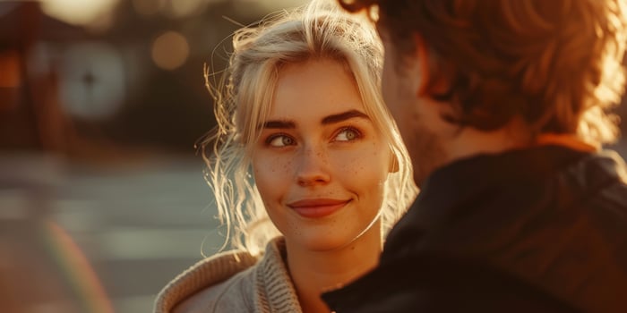 Woman Looking At Man With Love photo
