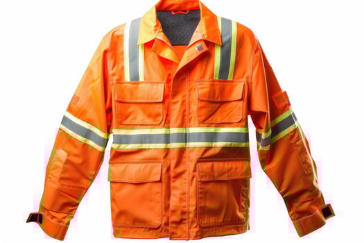 Reflective work jacket isolated on white background. photo