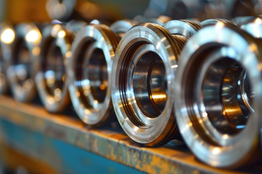Steel shiny ball bearings for industry photo