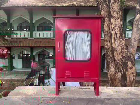 fire hose reel at outdoor. photo