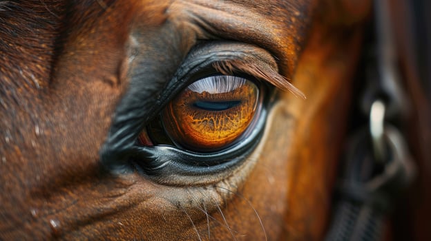 Eye of Arabian bay horse photo
