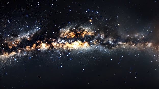 A breathtaking view of the Milky Way galaxy, showcasing astronomical beauty with countless stars and cosmic clouds illuminating the night sky. photo
