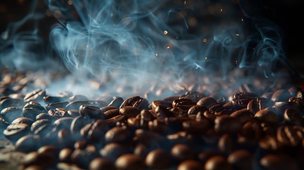 The aroma of roasted coffee beans photo