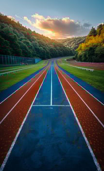 Running track in the morning photo